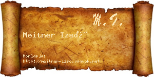 Meitner Izsó névjegykártya